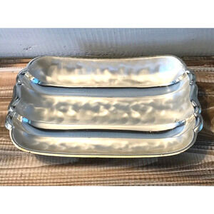 Vintage 1950s WMF-IKORA Silver Plate Footed Serving Tray Swirl Brushed Finish